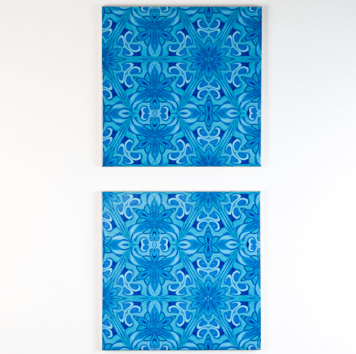 SALE - Set of 18 x 15.2cm tiles - Agapanthus Offset