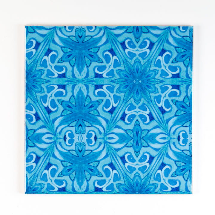 SALE - Set of 18 x 15.2cm tiles - Agapanthus Offset
