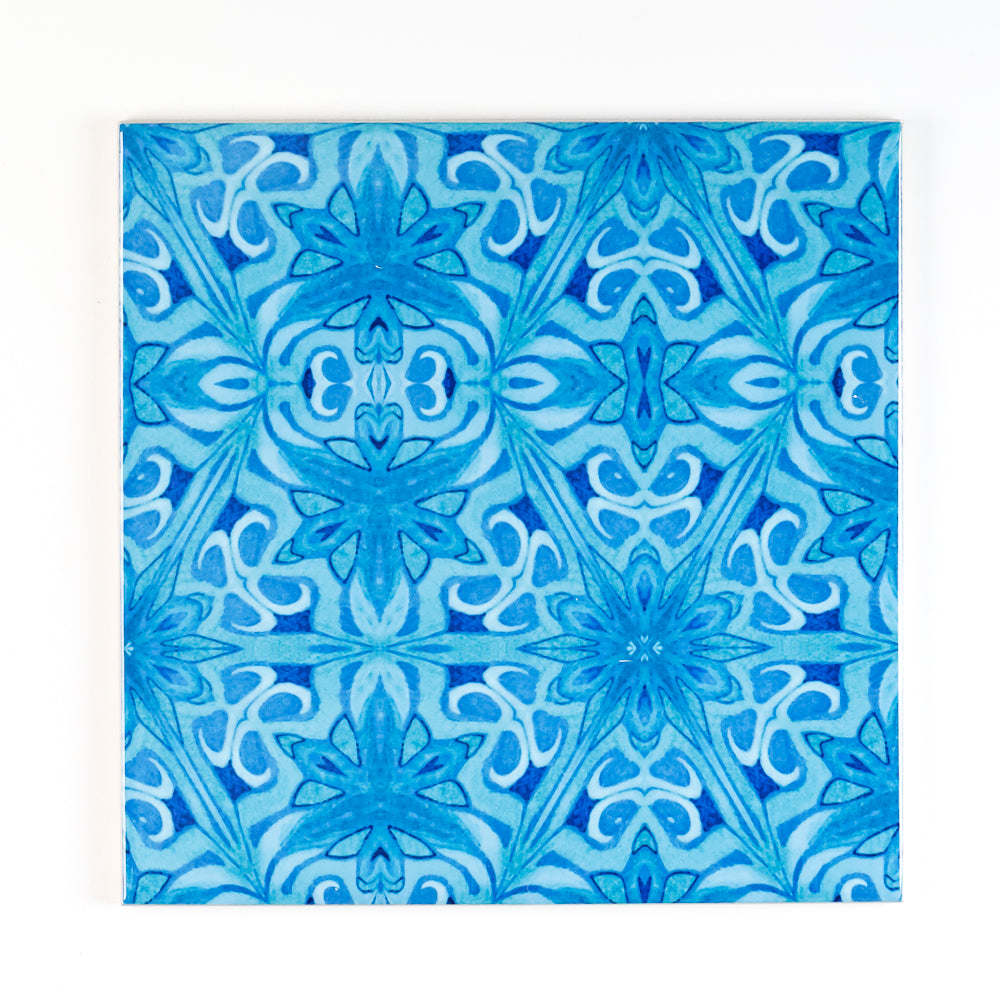 SALE - Set of 18 x 15.2cm tiles - Agapanthus Offset