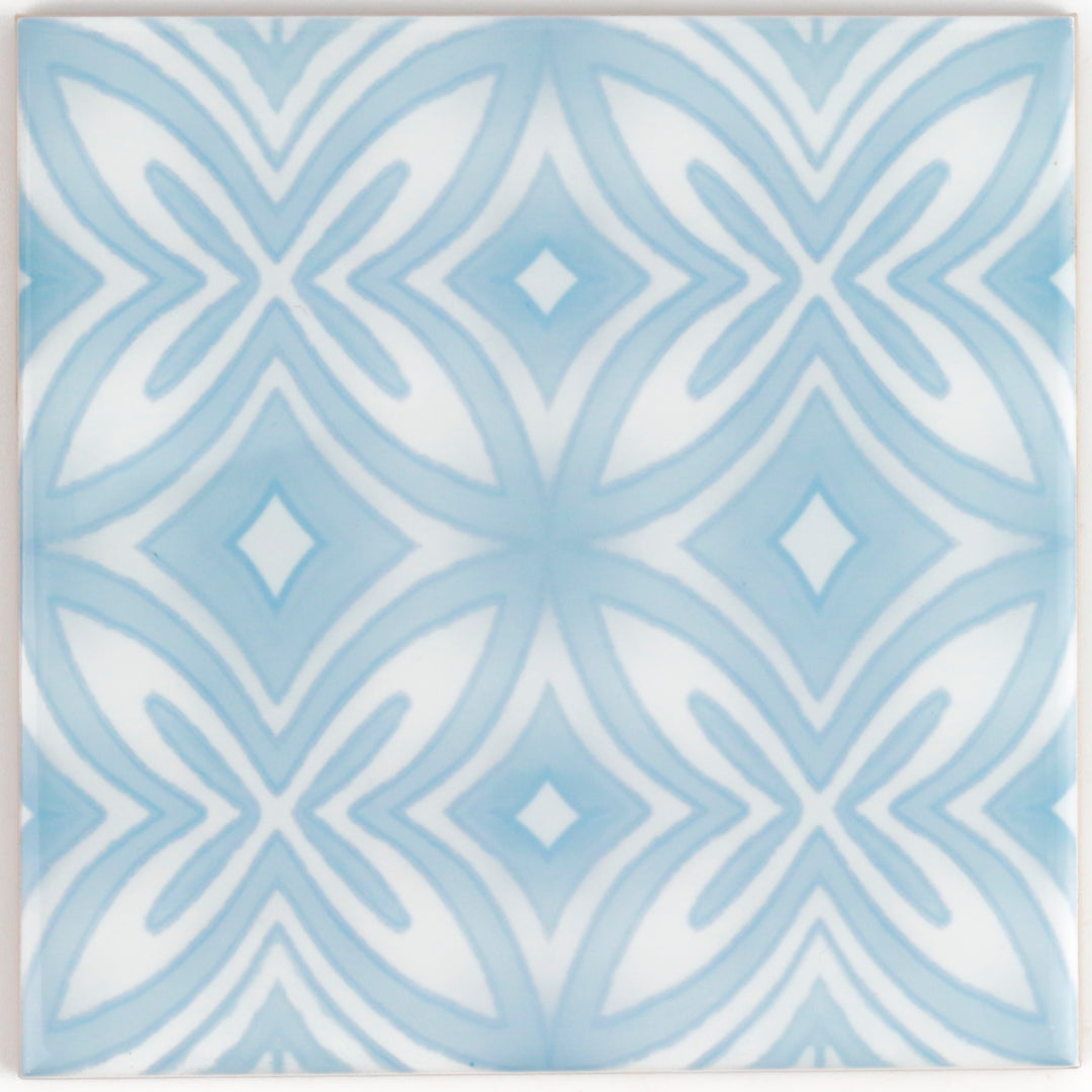SALE SET - 10 x 15.2cm Pale Blue Star tiles