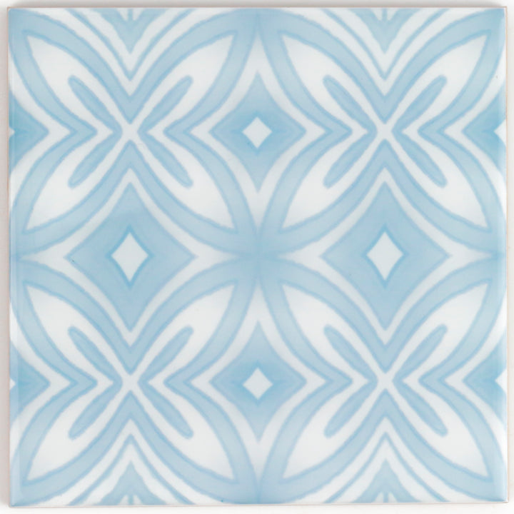 SALE SET - 10 x 15.2cm Pale Blue Star tiles