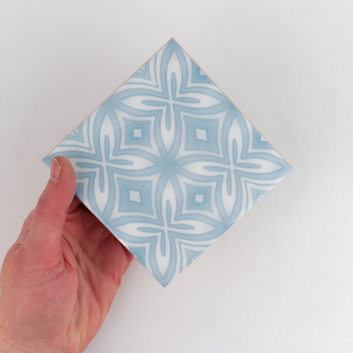 SALE SET - 10 x 15.2cm Pale Blue Star tiles