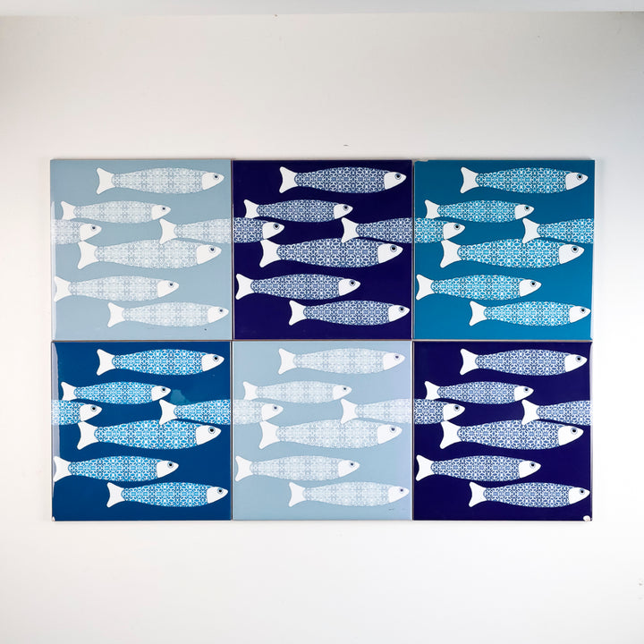 SALE SECONDS : Set of 6 x 15.2cm Mixed Ocean Shoal tiles