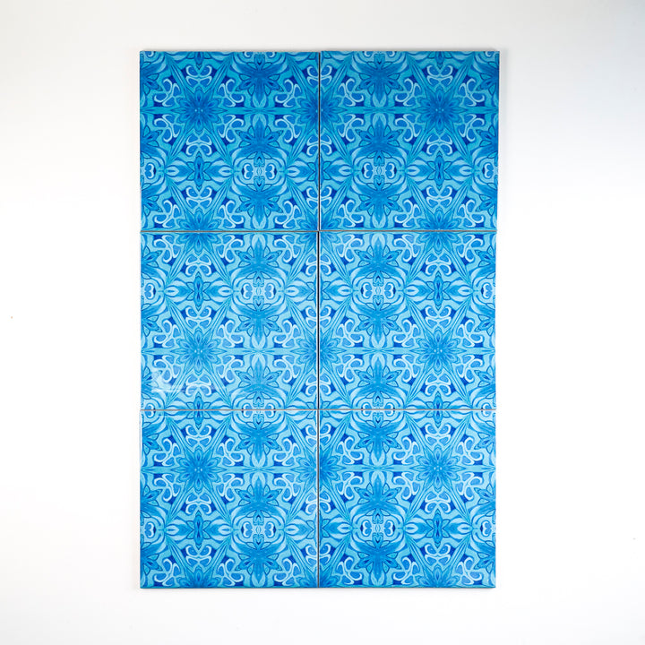 SALE - Set of 18 x 15.2cm tiles - Agapanthus Offset