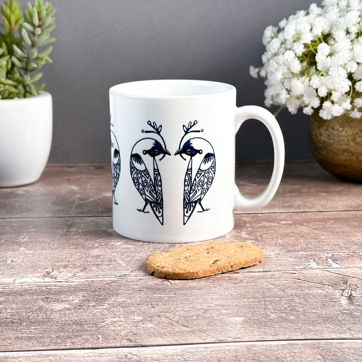 SALE - Blue/Black Lovebirds Mug (ceramic)