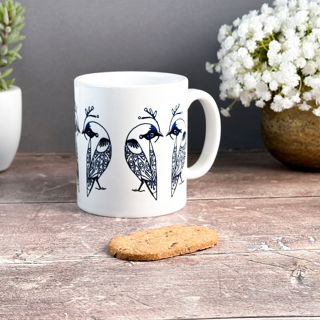 SALE - Blue/Black Lovebirds Mug (ceramic)