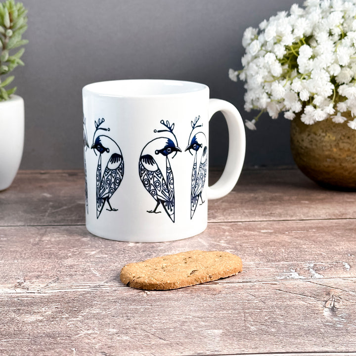 SALE - Blue/Black Lovebirds Mug (ceramic)