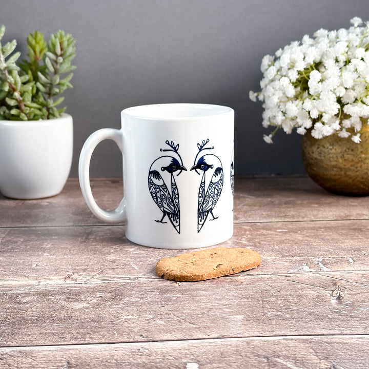 SALE - Blue/Black Lovebirds Mug (ceramic)