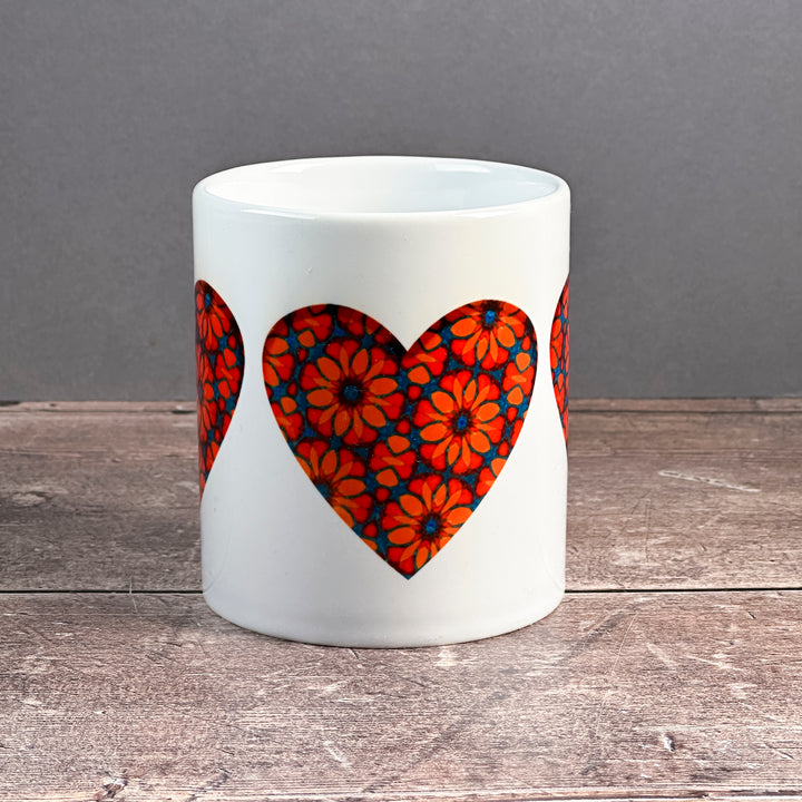 SALE - Flower Heart Ceramic Mug