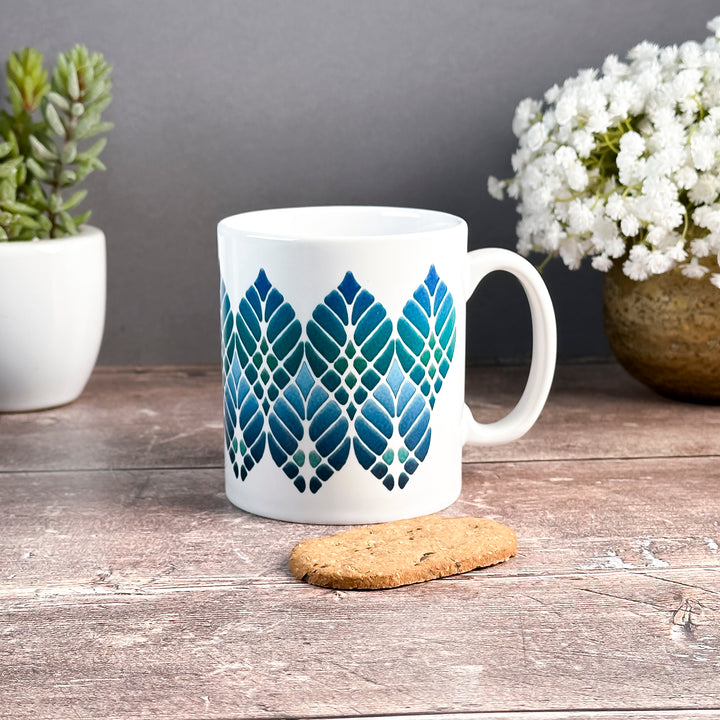 Interwoven Trees Mug (Blue/Green)