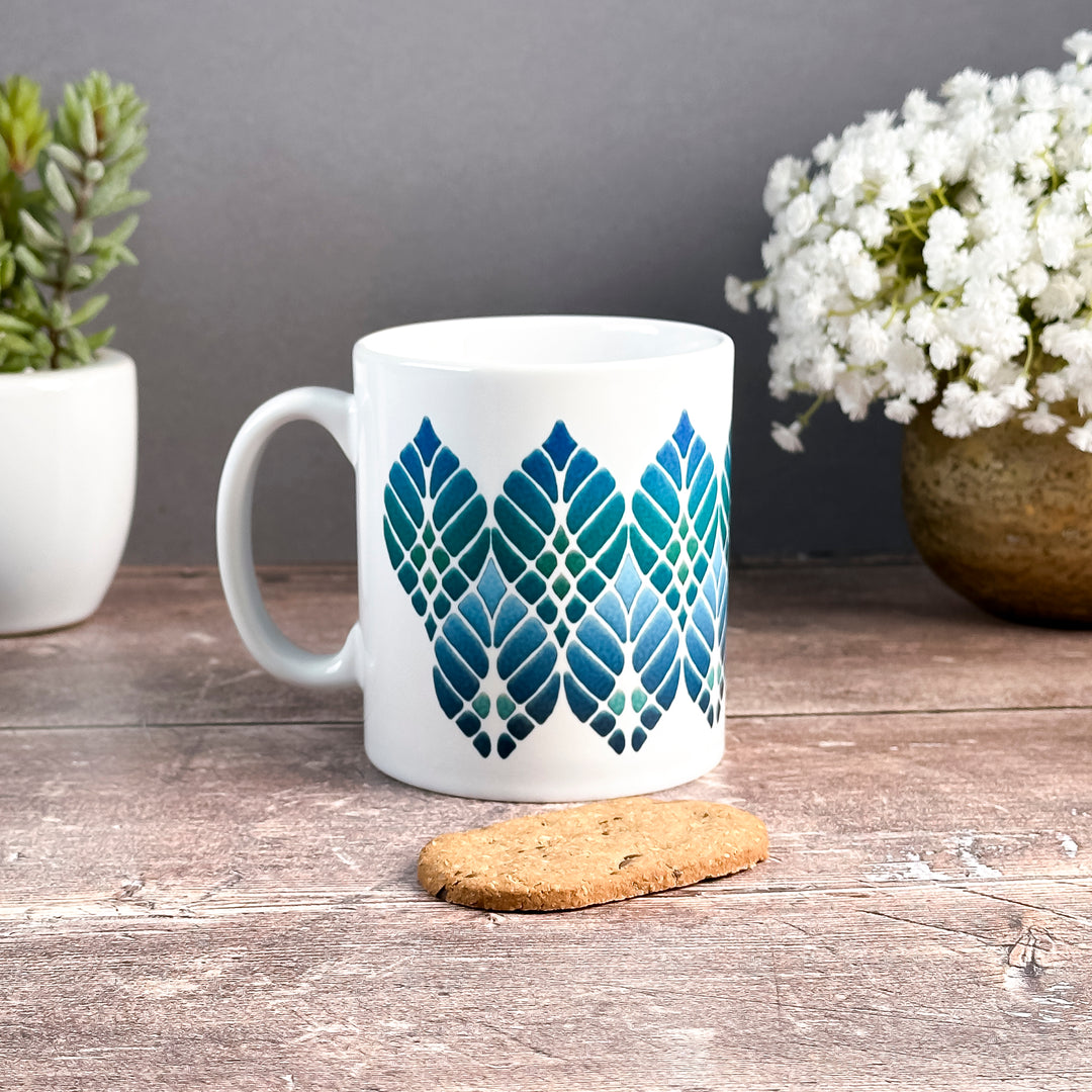Interwoven Trees Mug (Blue/Green)