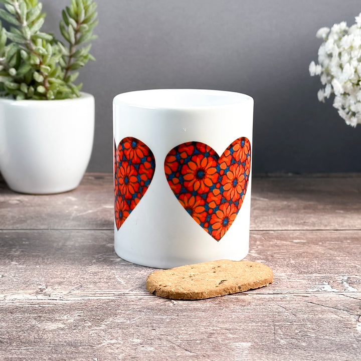 SALE - Flower Heart Ceramic Mug