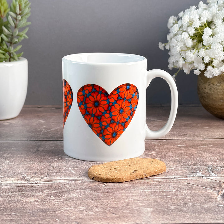 SALE - Flower Heart Ceramic Mug