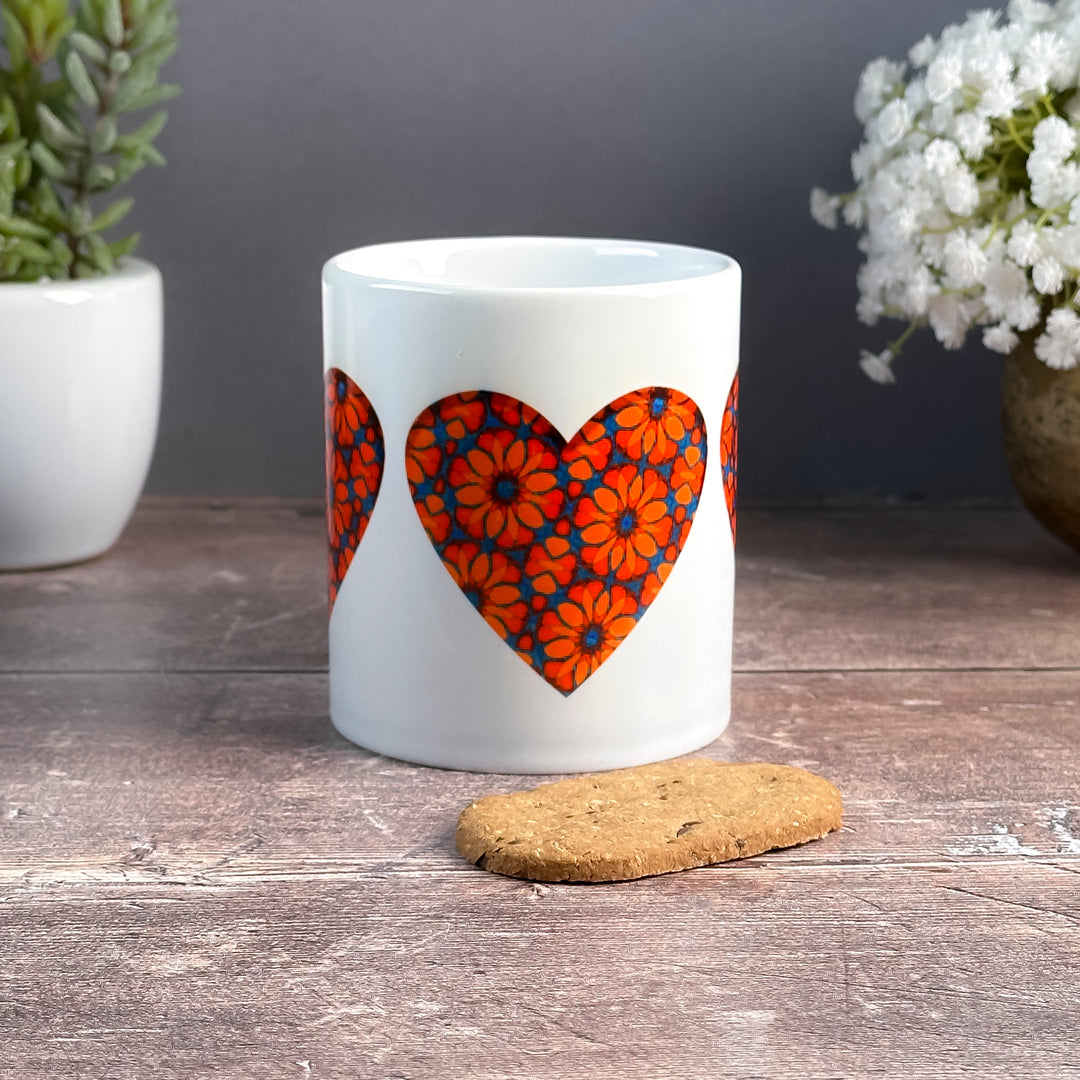 SALE - Flower Heart Ceramic Mug
