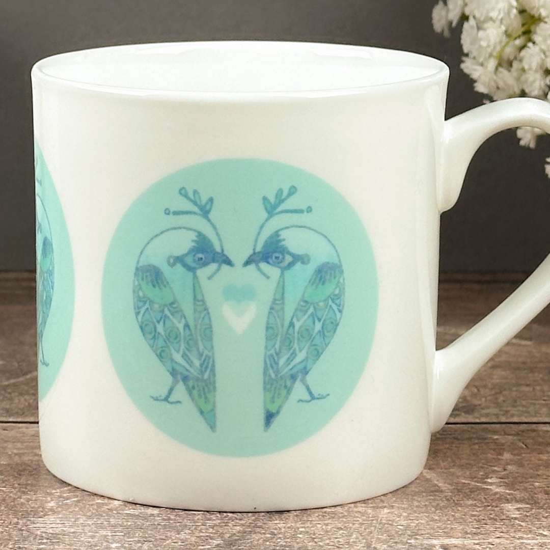 Pale Blue Lovebirds Mug