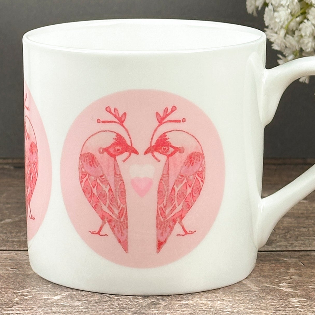 Pale Pink Lovebirds Mug