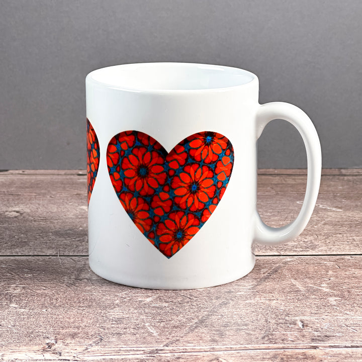 SALE - Flower Heart Ceramic Mug