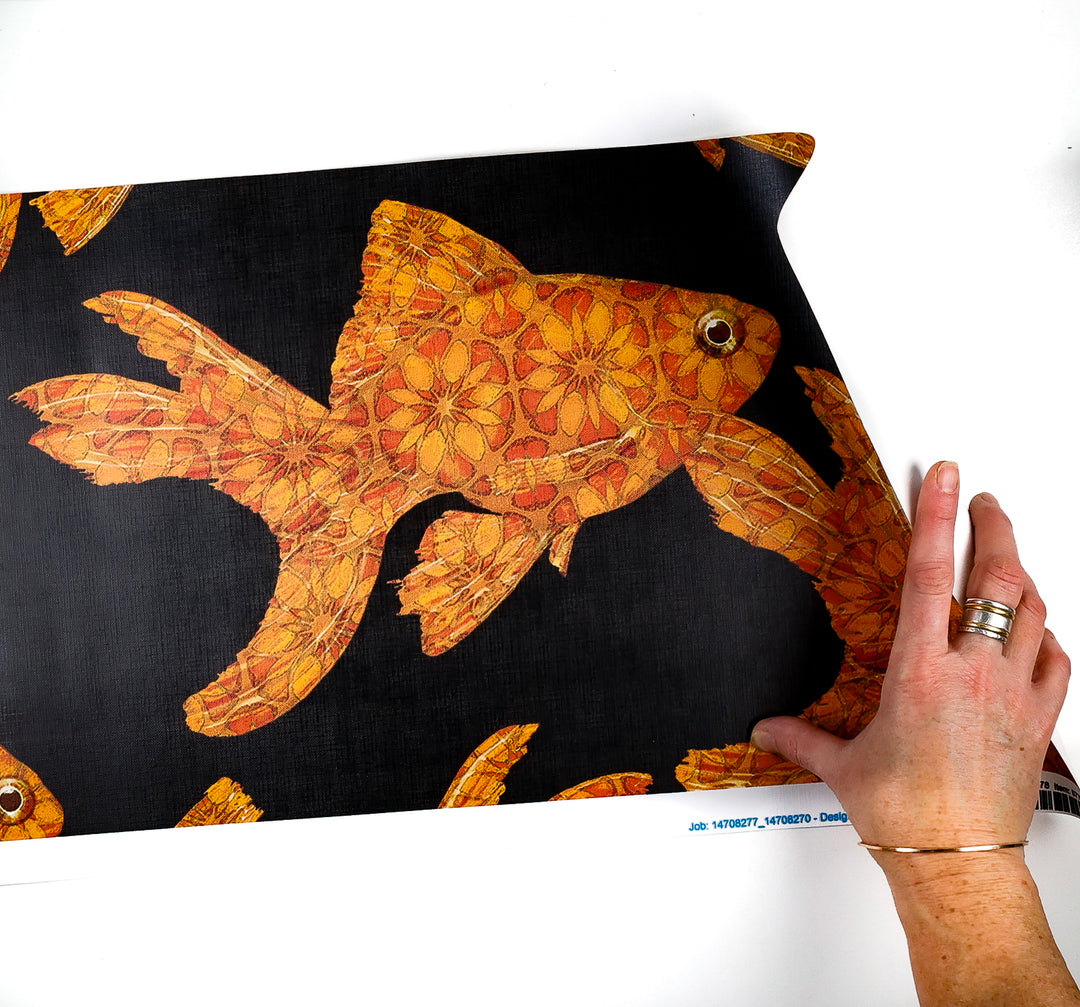 Goldfish on Black Wallpaper