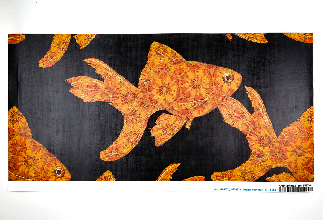 Goldfish on Black Wallpaper