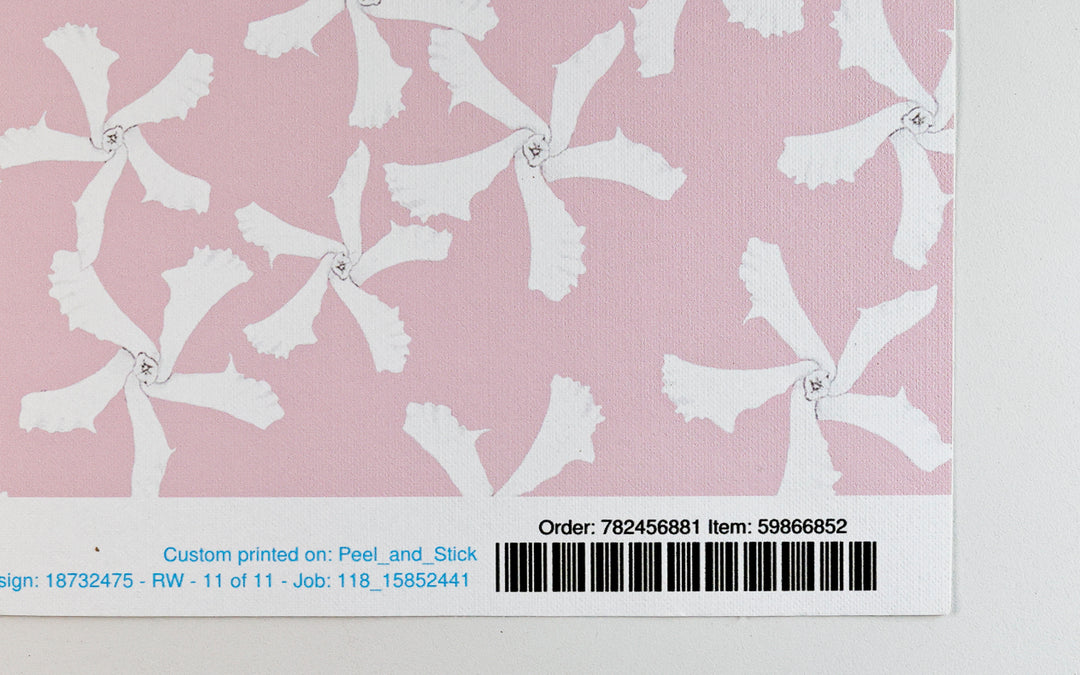 Sale - Pink Jasmine Flower - Peel &amp; Stick Wallpaper Sample