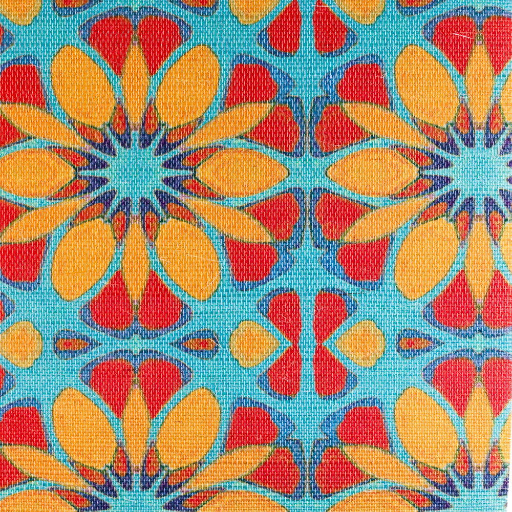 Sale - Moroccan Flower - Grasscloth Wallpaper Sample