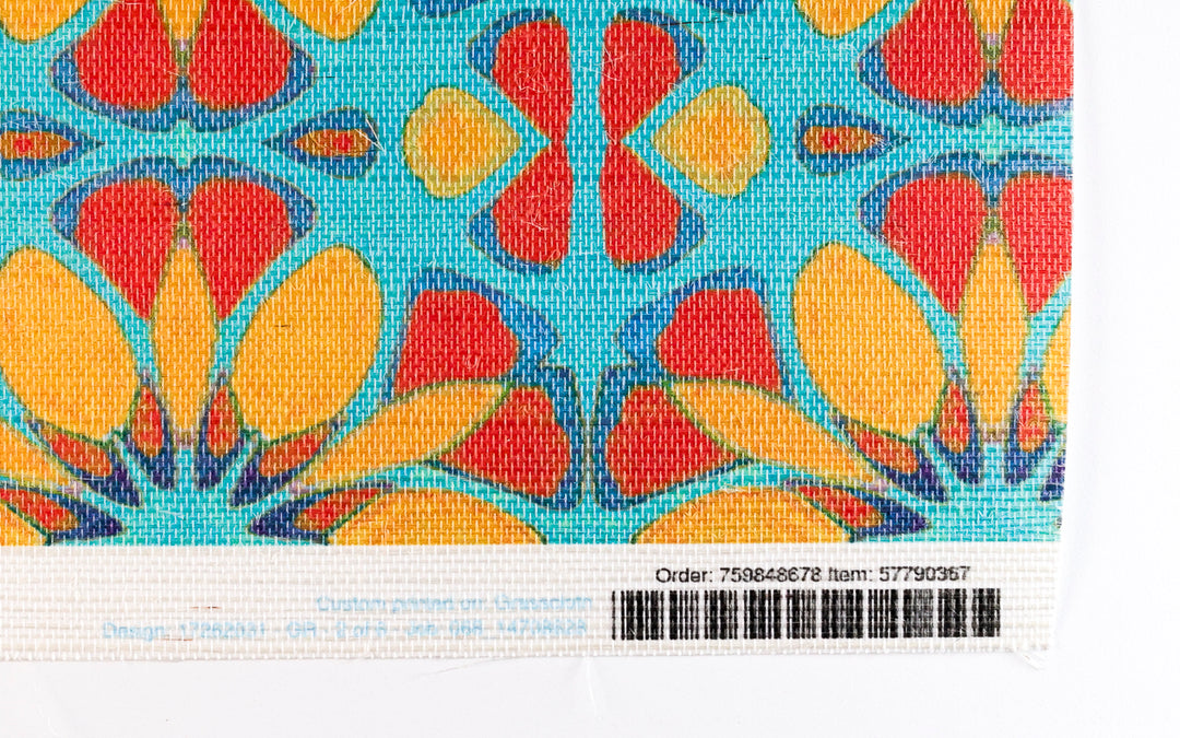 Sale - Moroccan Flower - Grasscloth Wallpaper Sample