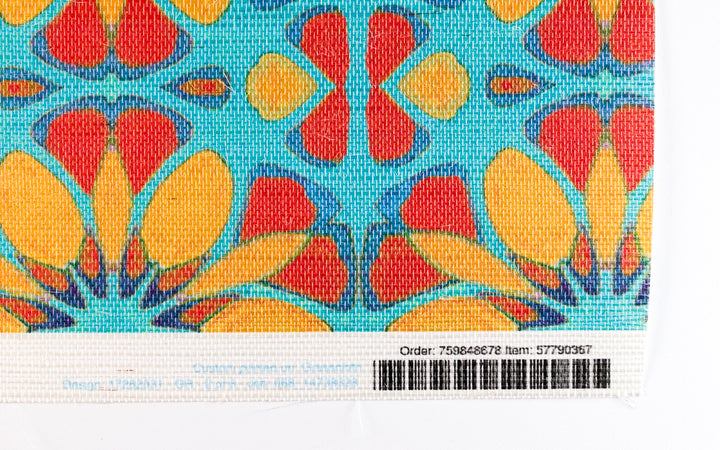 Sale - Moroccan Flower - Grasscloth Wallpaper Sample