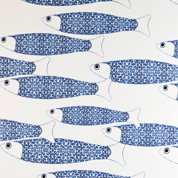 Sale - Ocean Shoal Blue &amp; White - Peel &amp; Stick Wallpaper Sample
