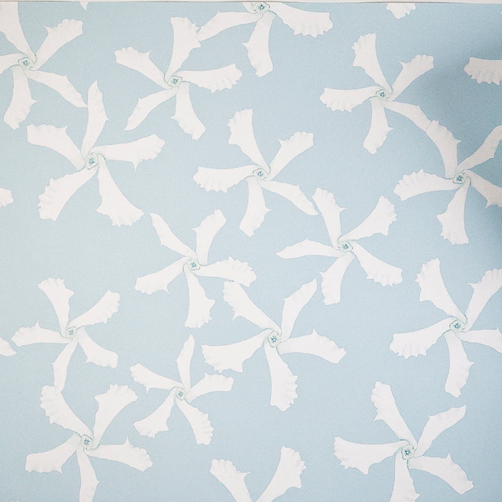 Sale - Aqua Star Jasmine Flower - Pre-pasted Wallpaper Sample
