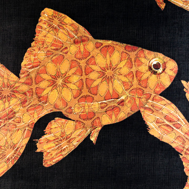 Sale - Goldfish on Black - Wallpaper Sample