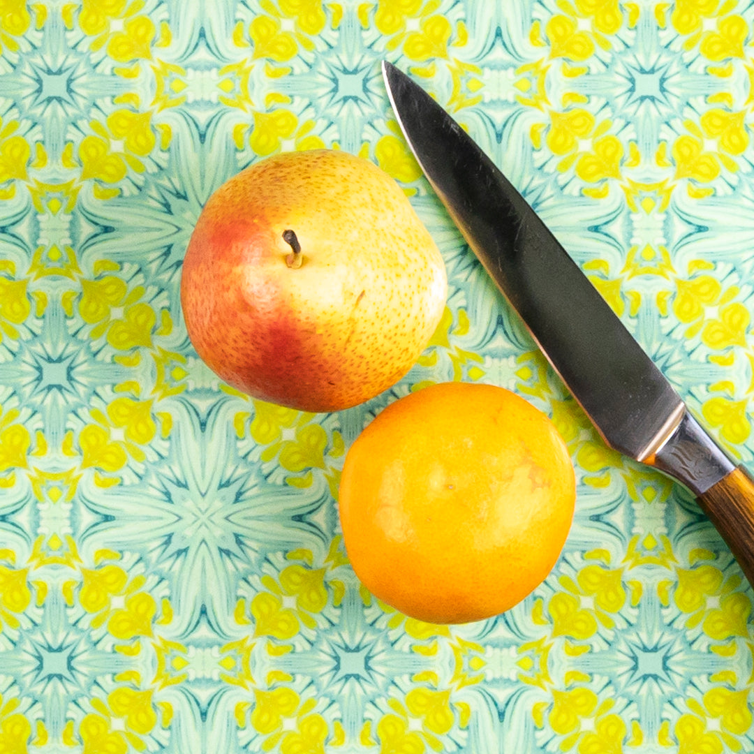 Yellow/Green Vintage Bouquet Chopping Board | Trivet