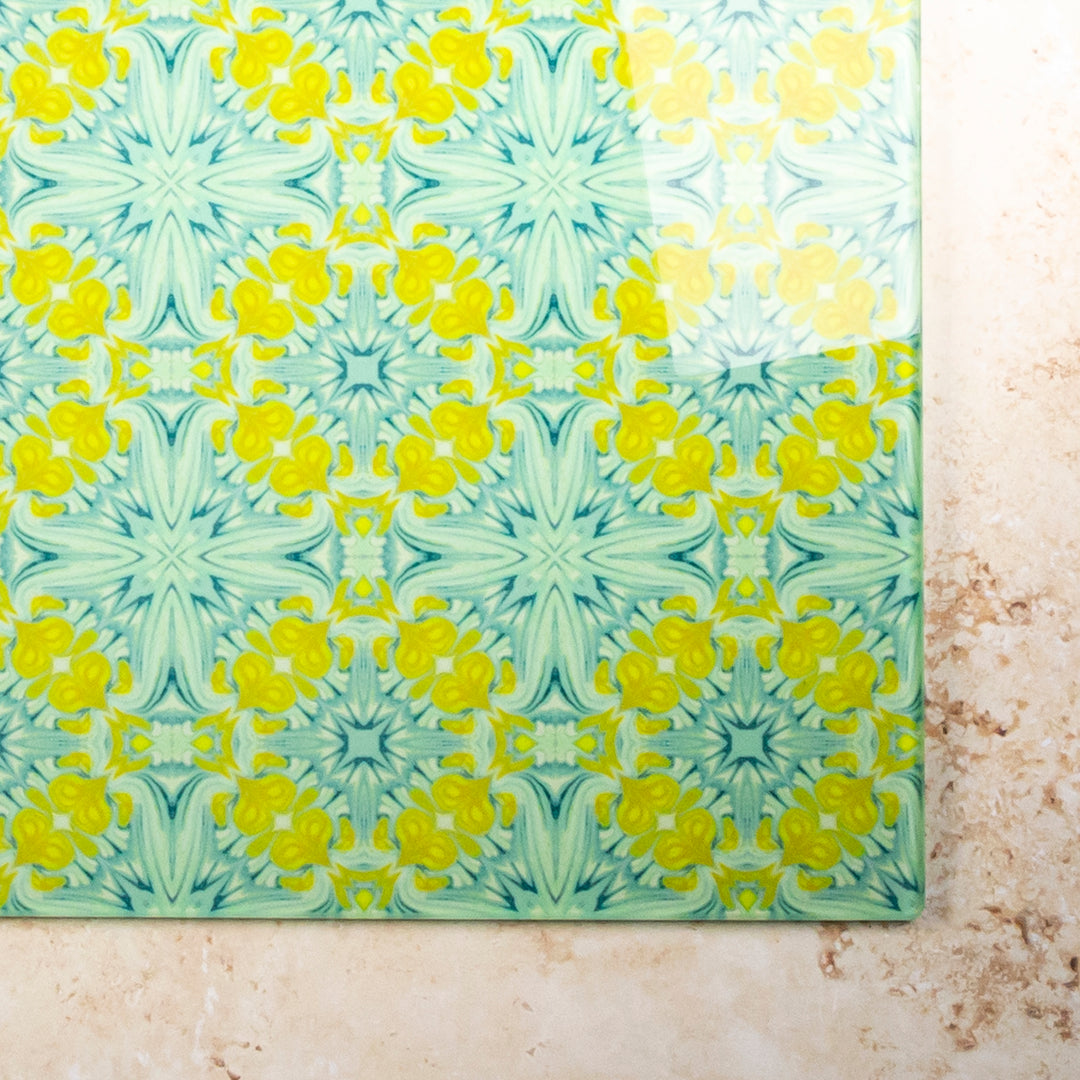 Yellow/Green Vintage Bouquet Chopping Board | Trivet