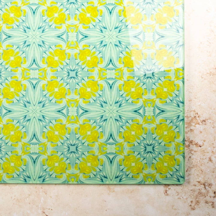 Yellow/Green Vintage Bouquet Chopping Board | Trivet