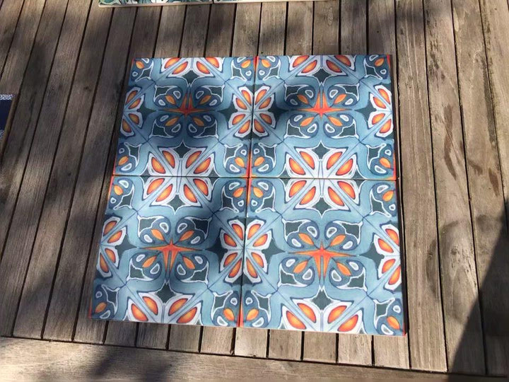 Alhambra tile - Spiky Centre -  FIRED INK Version