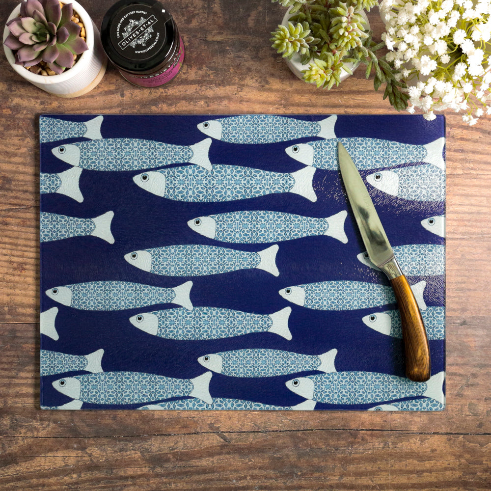 Navy Blue Ocean Shoal Worktop Saver