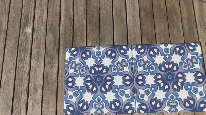 Blue White Iznik tile -  FIRED INK Version