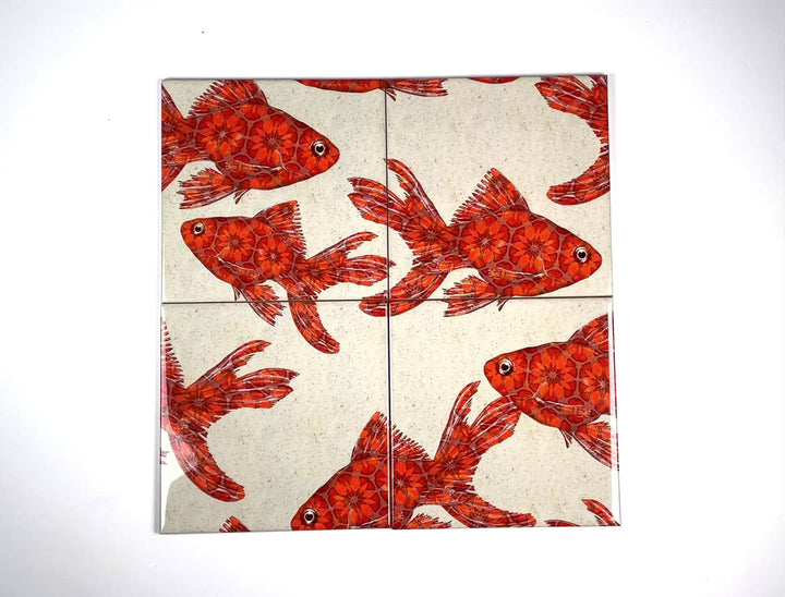 Goldfish Tile - stone - large scale version