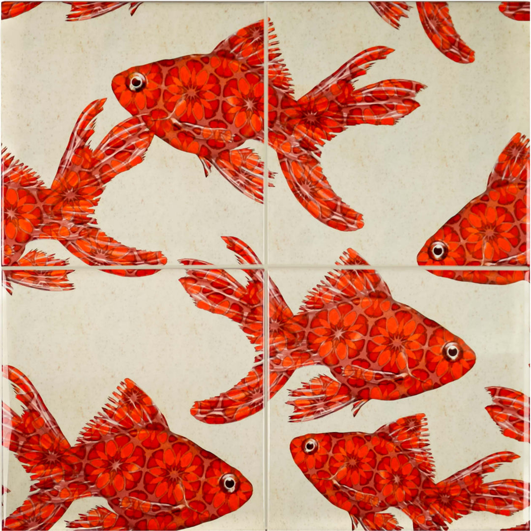 Goldfish Tile - stone - large scale version