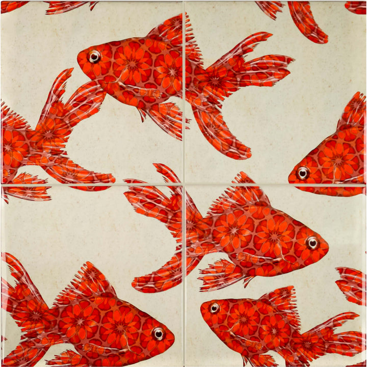 Goldfish Tile - stone - large scale version