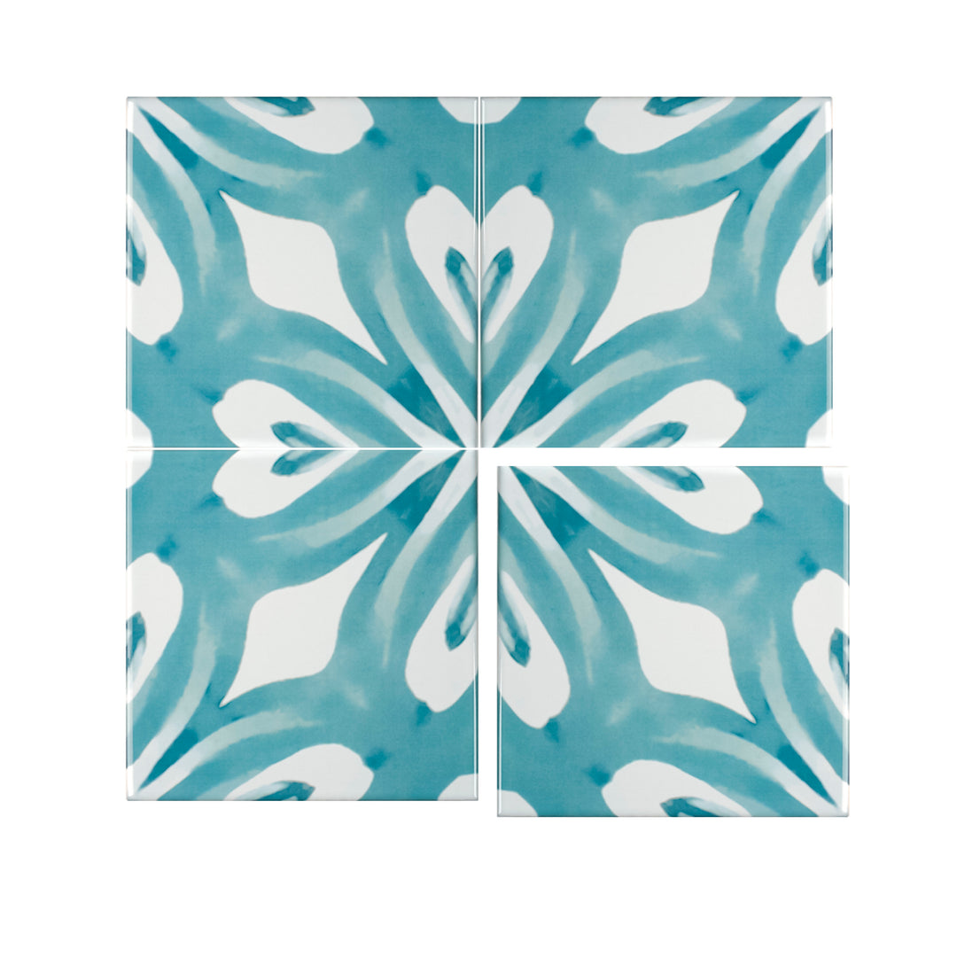 Aqua Watercolour Tiles -  FIRED INK Version
