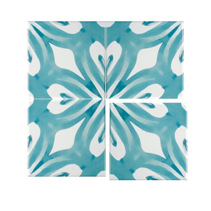 Aqua Watercolour Tiles -  FIRED INK Version