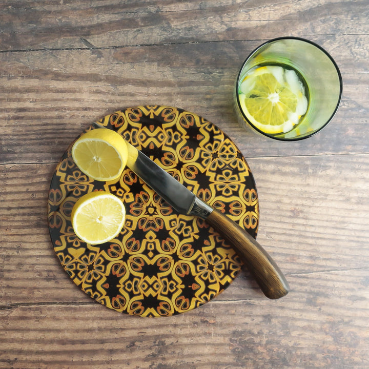 Black &amp; Gold G&amp;T lover lemon slicing board