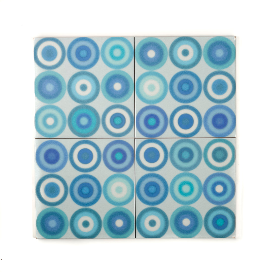 Turquoise Blue Circles Tile