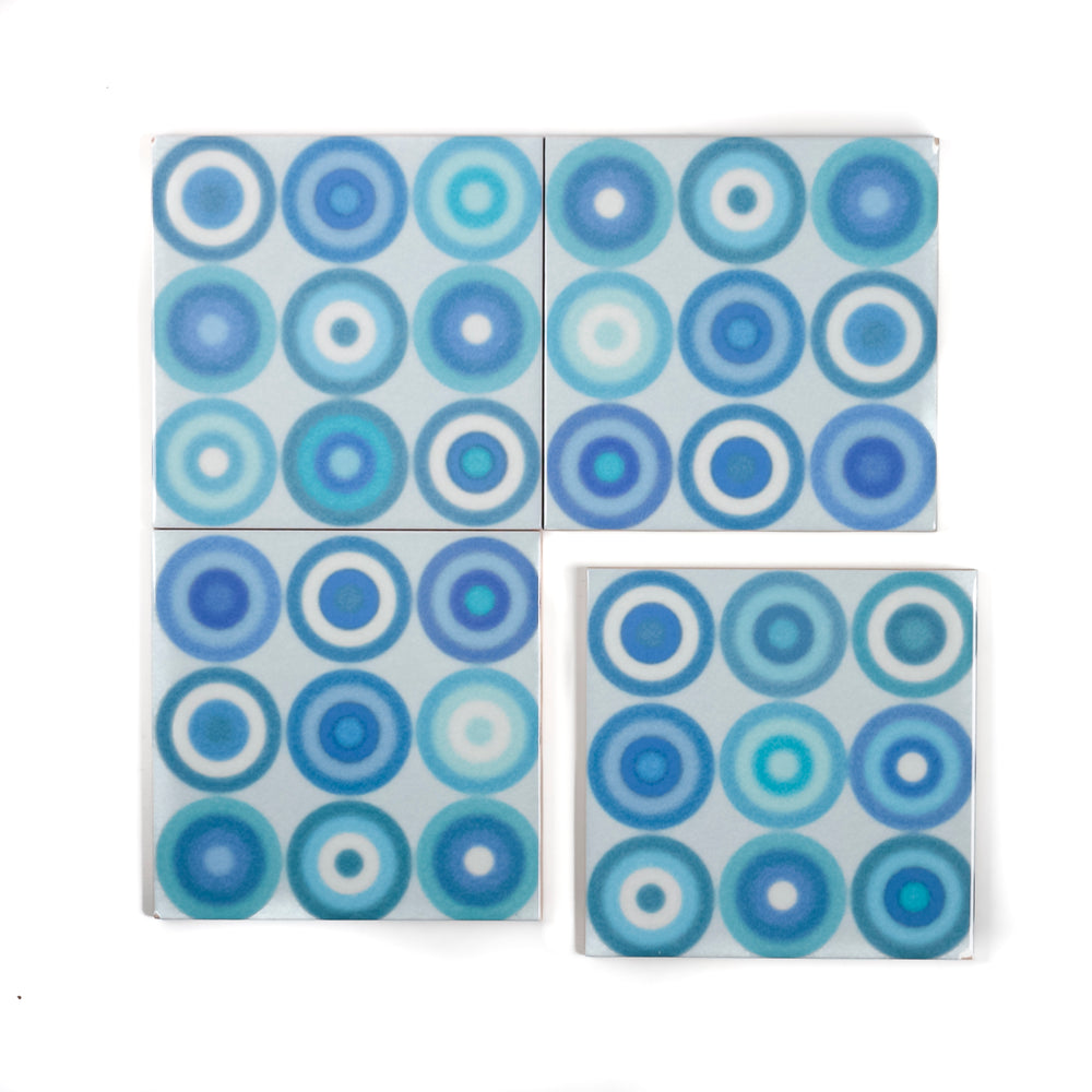 Turquoise Blue Circles Tile