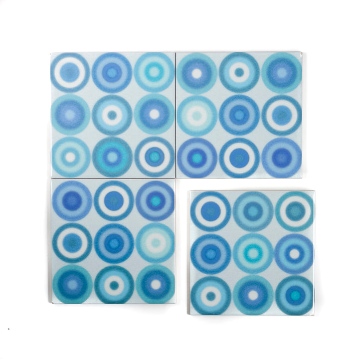 Turquoise Blue Circles Tile