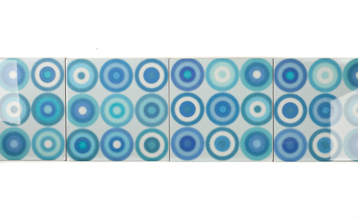 Turquoise Blue Circles Tile