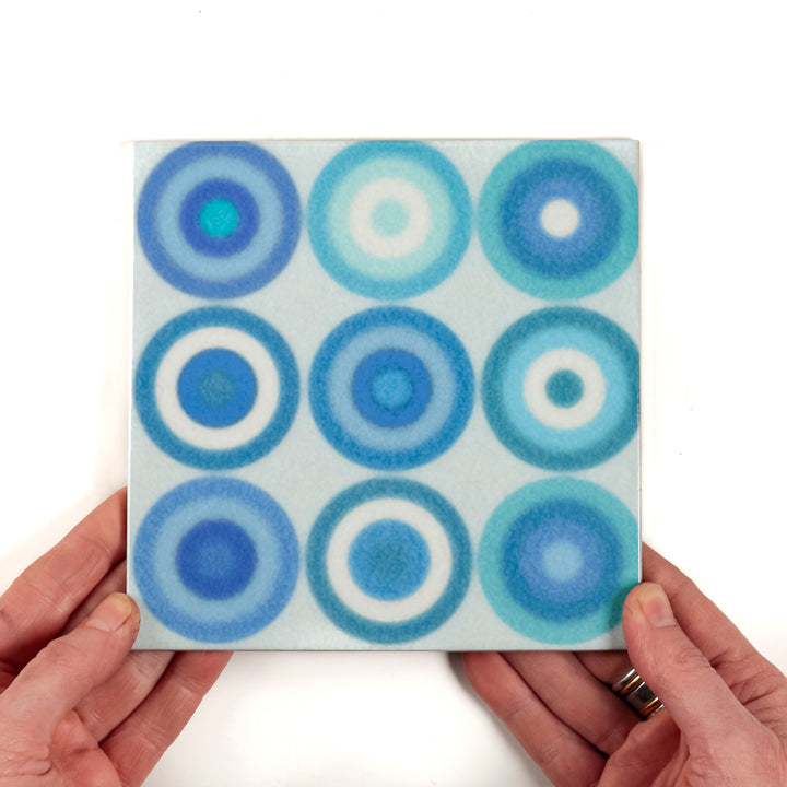 Turquoise Blue Circles Tile