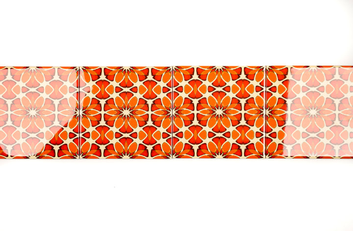 Moroccan Flower Tile - Orange Apricot Version