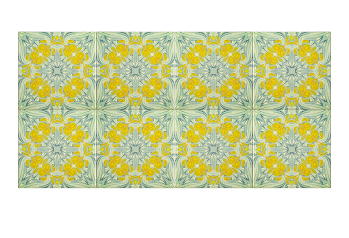 Yellow Green Vintage Botanical Tiles