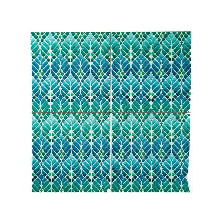 "Malachite Twining" Green blue kitchen tiles